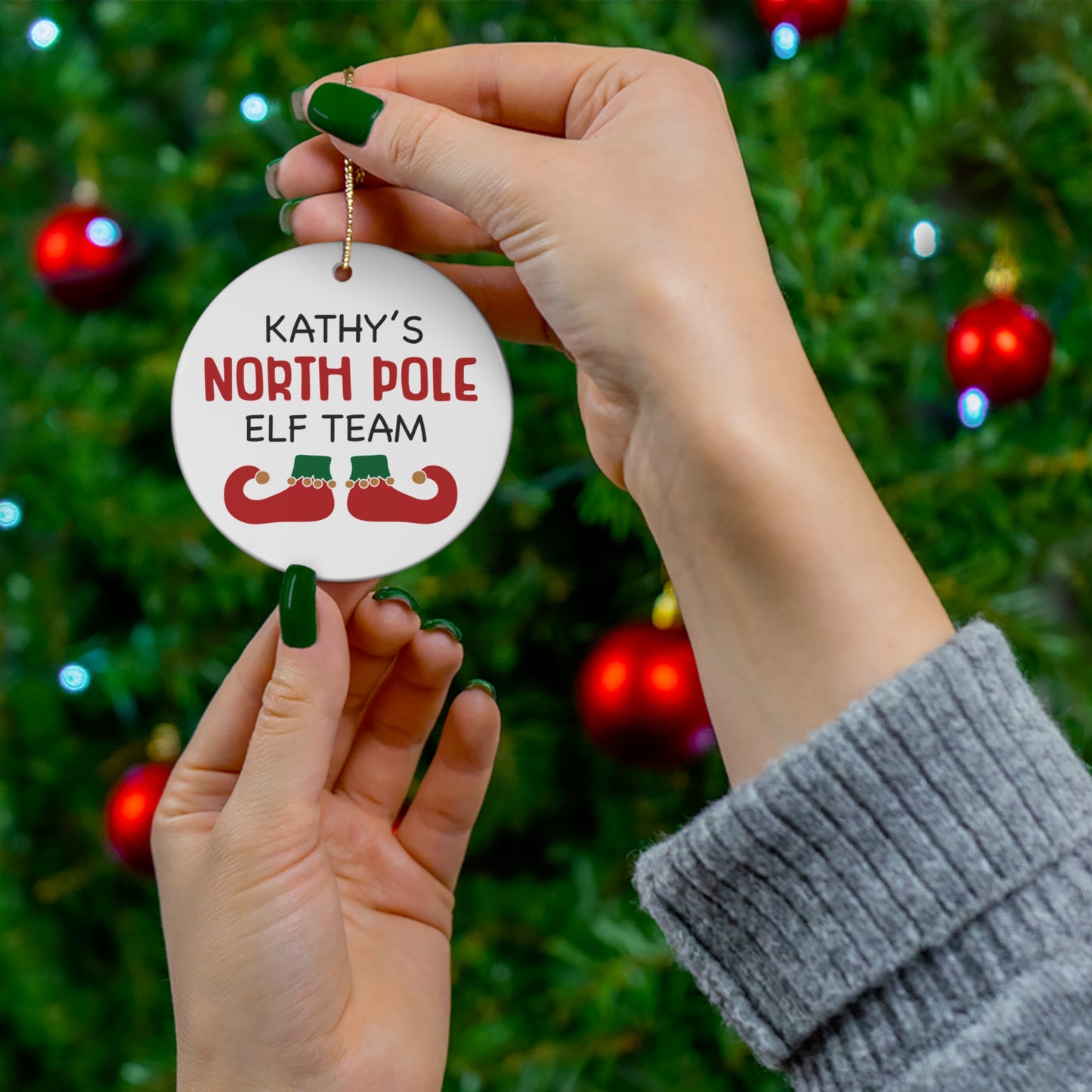 Ceramic Ornament - North Pole Elf Team