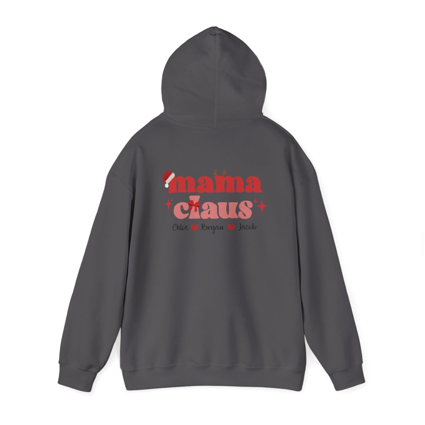 Unisex Heavy Blend Hooded Sweatshirt Mama Claus Christmas 2024 with Custom Name