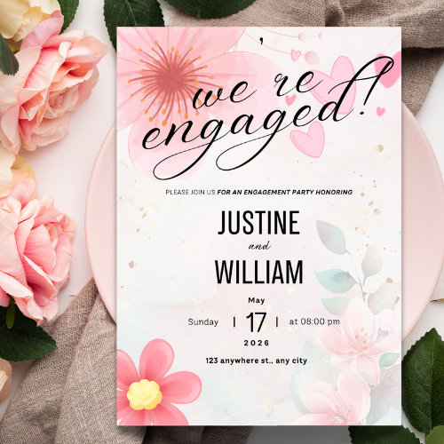 Engagement Invitation Card Digital Template 9