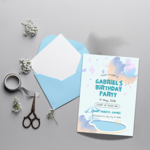 Birthday Invitation Card Digital Template 9