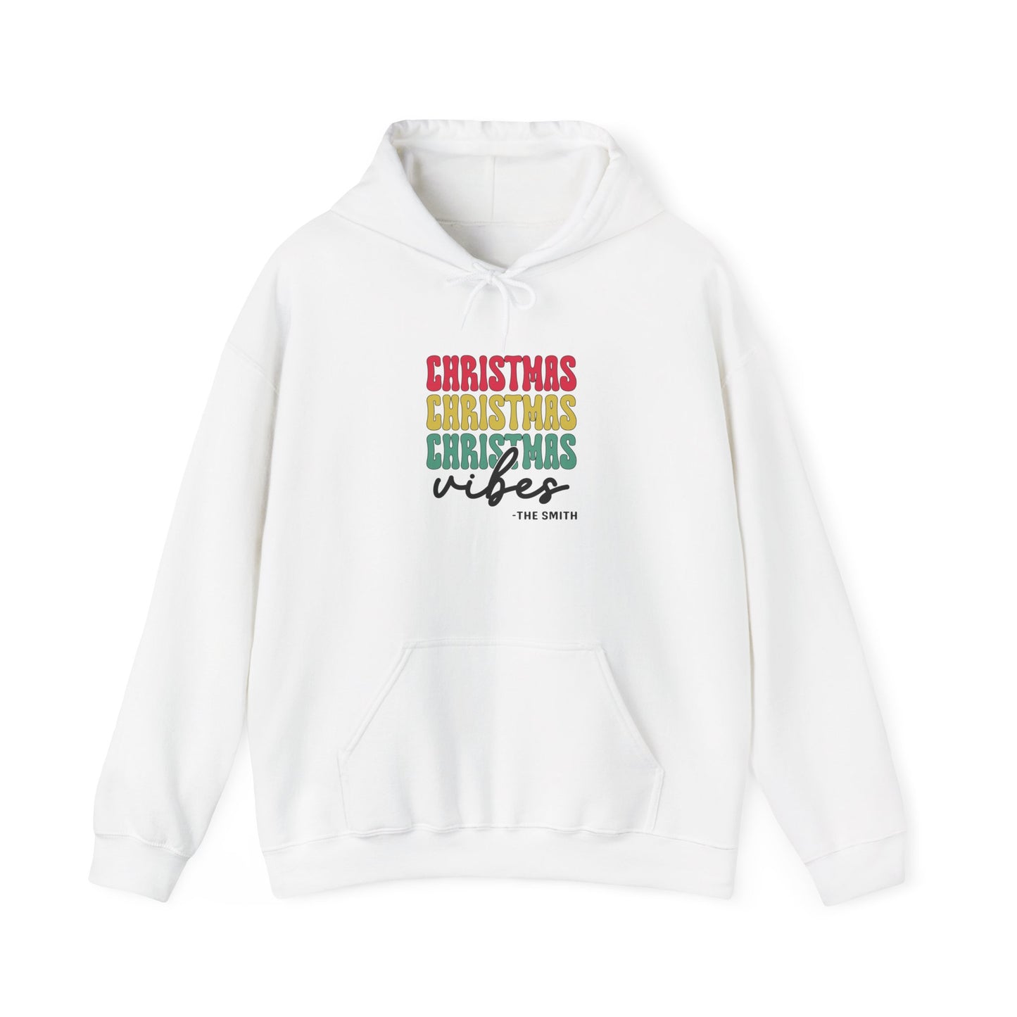 Unisex Heavy Blend Hooded Sweatshirt Christmas Vibes Christmas 2024 with Custom Name