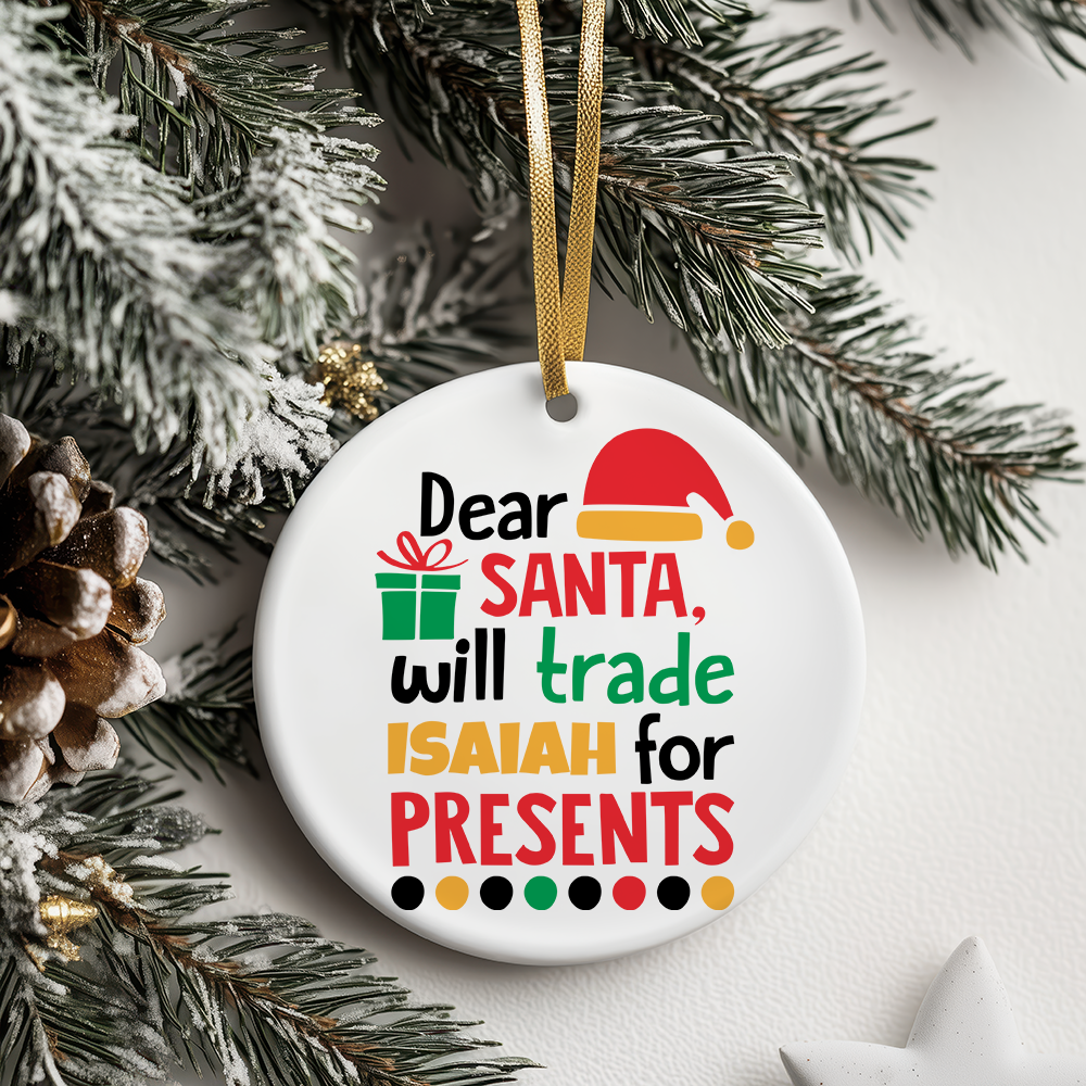 Ceramic Ornament - Dear Santa