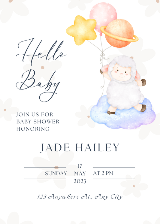 Baby Shower Invitation Card Digital Template 8