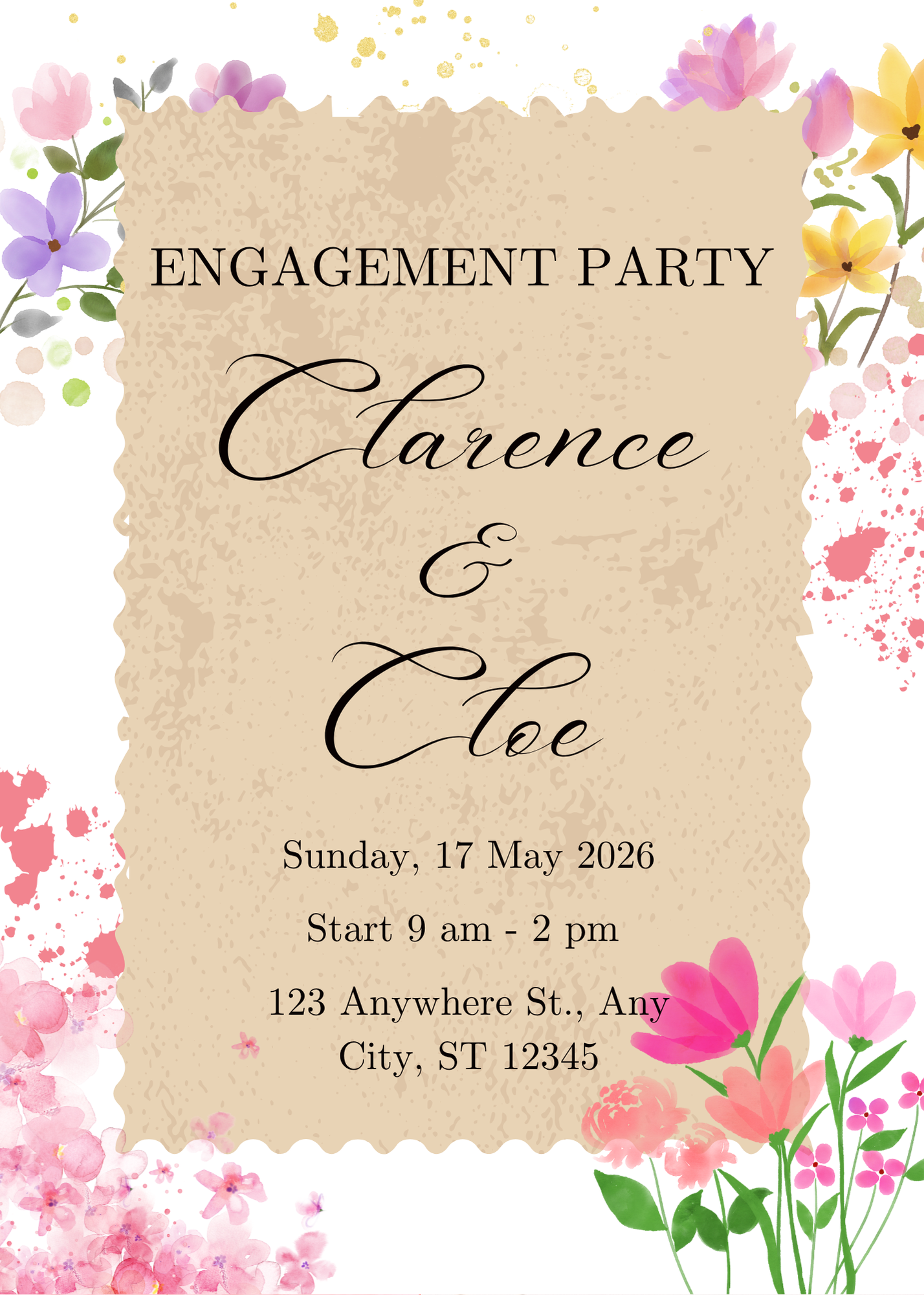 Engagement Invitation Card Digital Template 8