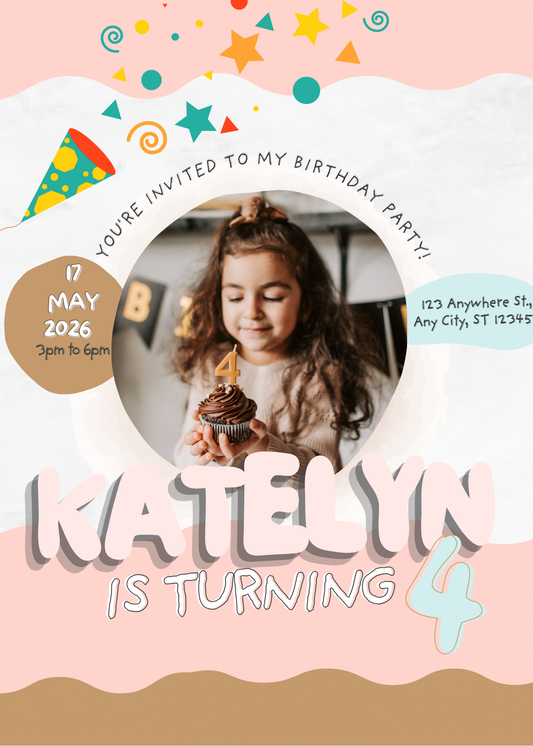Birthday Invitation Card Digital Template 8