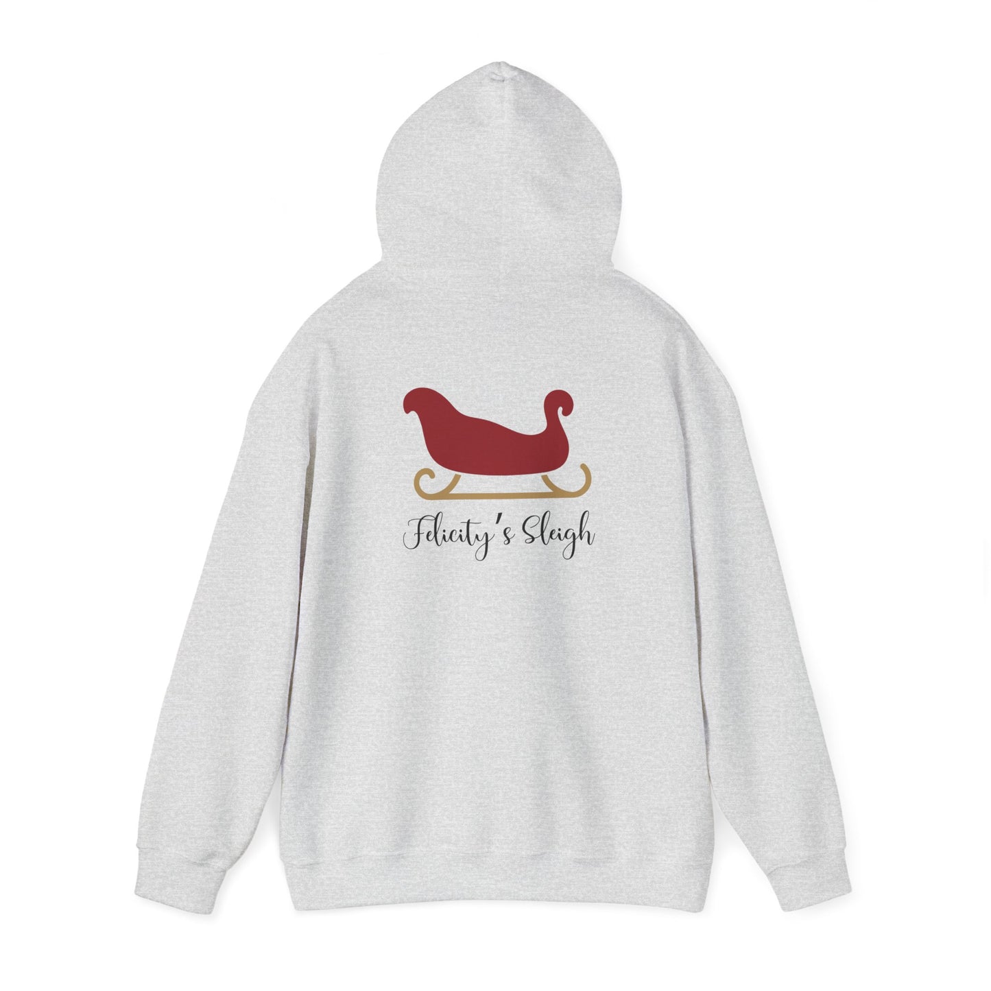 Unisex Heavy Blend Hooded Sweatshirt Christmas Design 2024 - Sleigh with Custom Name