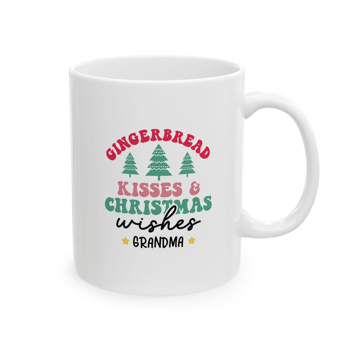 Ceramic Mug (11oz White) - Kisses & Christmas Wishes Christmas 2024 with Custom Name