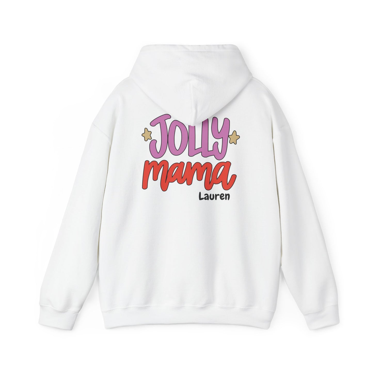 Unisex Heavy Blend Hooded Sweatshirt Jolly Mama Christmas 2024 with Custom Name