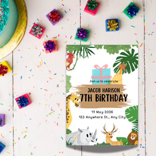 Birthday Invitation Card Digital Template 3