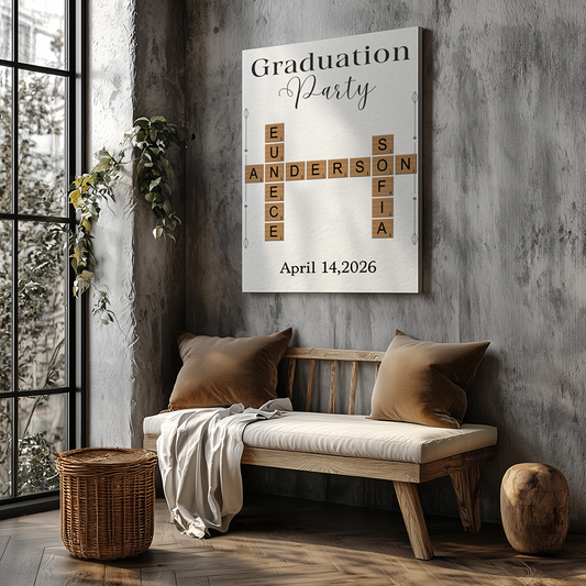 CANVAS 24x36 CUSTOM GRADUATION CROSSWORD