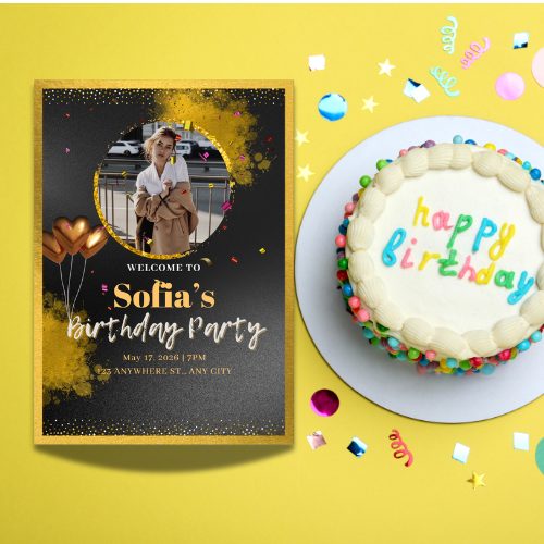 Birthday Invitation Card Digital Template 1