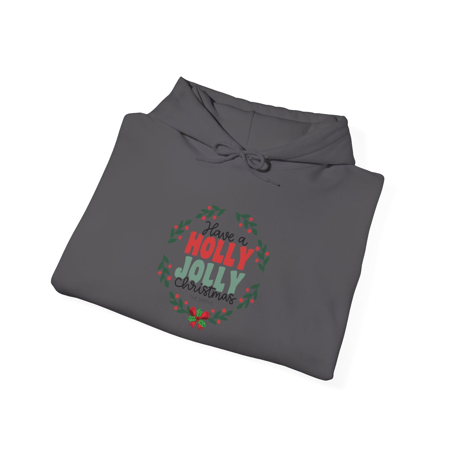 Unisex Heavy Blend Hooded Sweatshirt Have a Holly Jolly Christmas 2024 with Custom Name