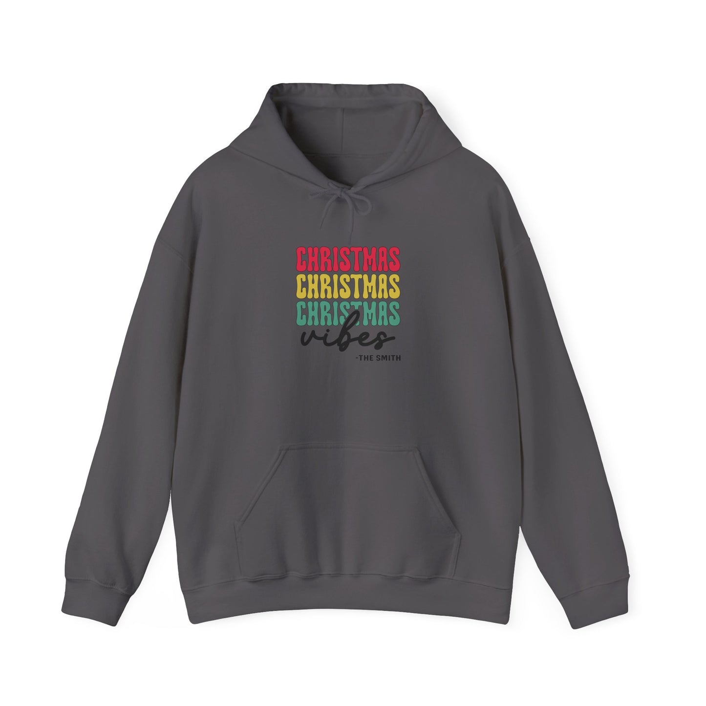 Unisex Heavy Blend Hooded Sweatshirt Christmas Vibes Christmas 2024 with Custom Name