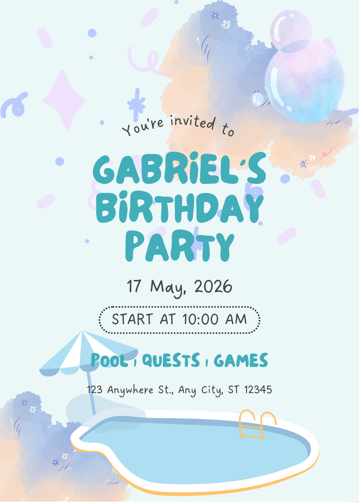 Birthday Invitation Card Digital Template 9