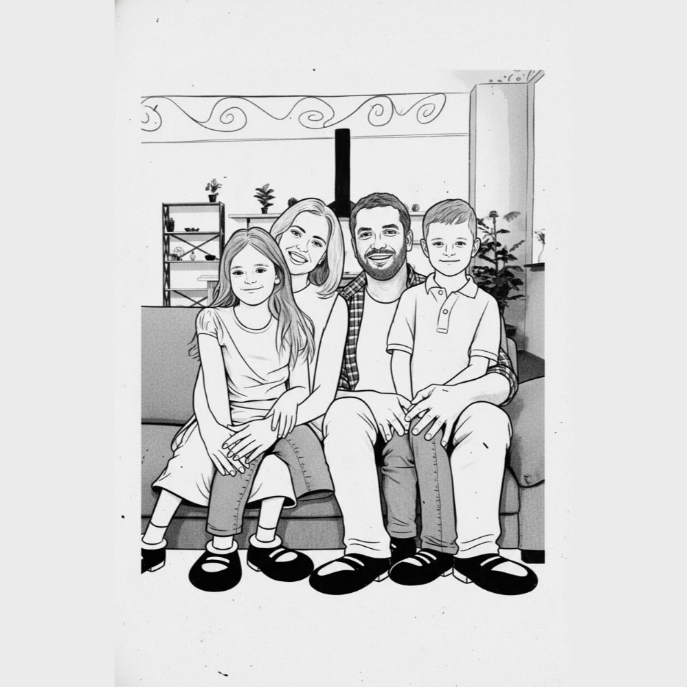 CANVAS 24x36 UPLOAD PORTRAIT (B&W Comic Style)