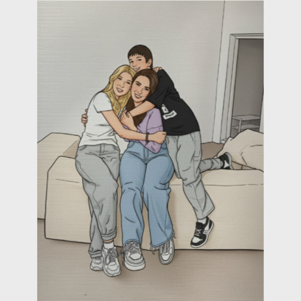 CANVAS 24x36 UPLOAD PORTRAIT (Retro Cartoon Style)