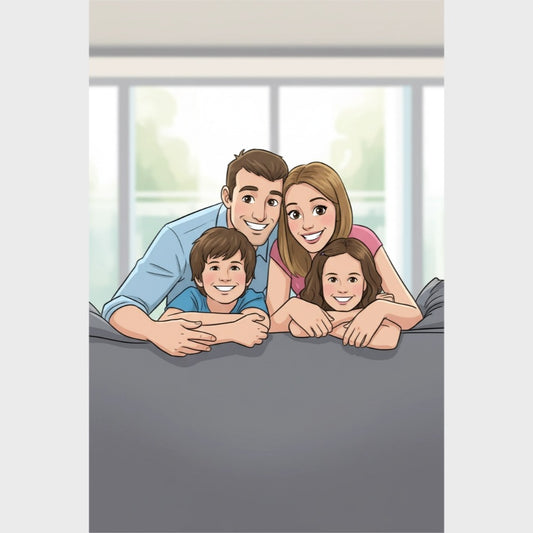 CANVAS 24x36 UPLOAD PORTRAIT (Playful Cartoon Style)
