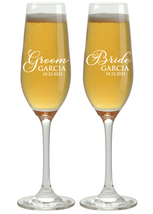 CHAMPAGNE FLUTES - GROOM & BRIDE 3