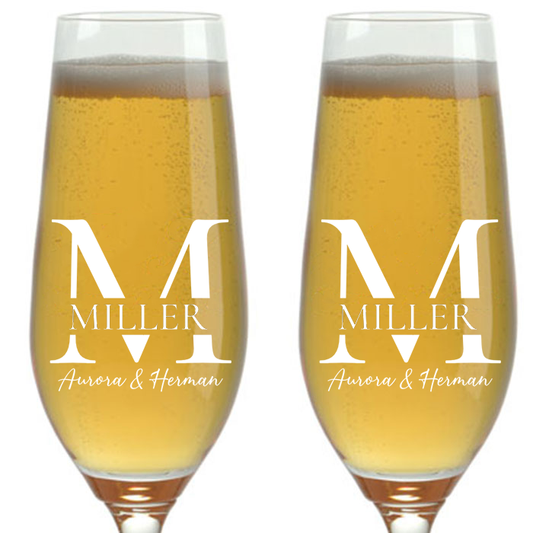 Champagne Flutes - Initial & Surname