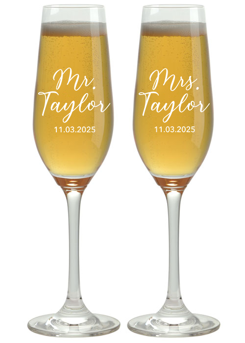 CHAMPAGNE FLUTES - MR & MRS 3