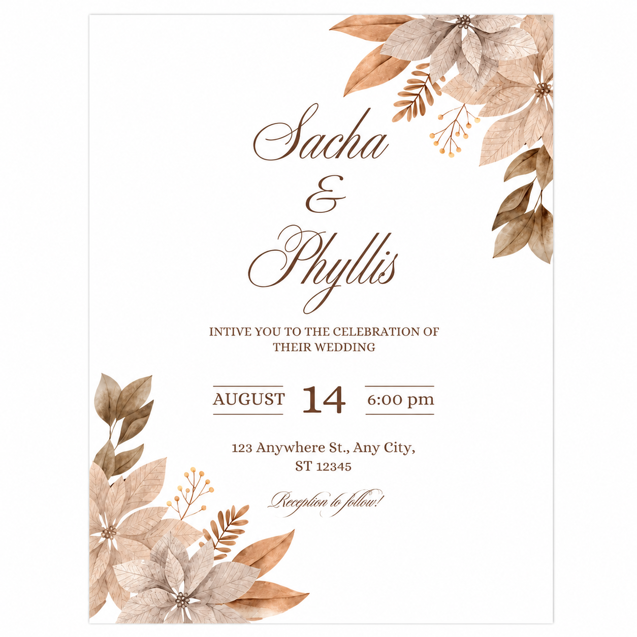 5X7 ANNOUNCEMENT FLORAL #3