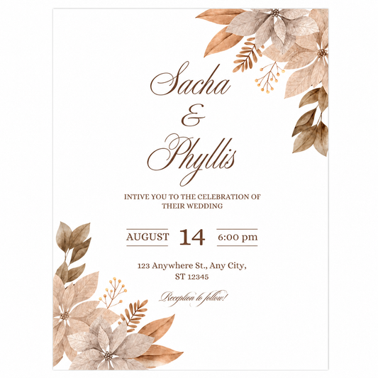5X7 ANNOUNCEMENT FLORAL #3
