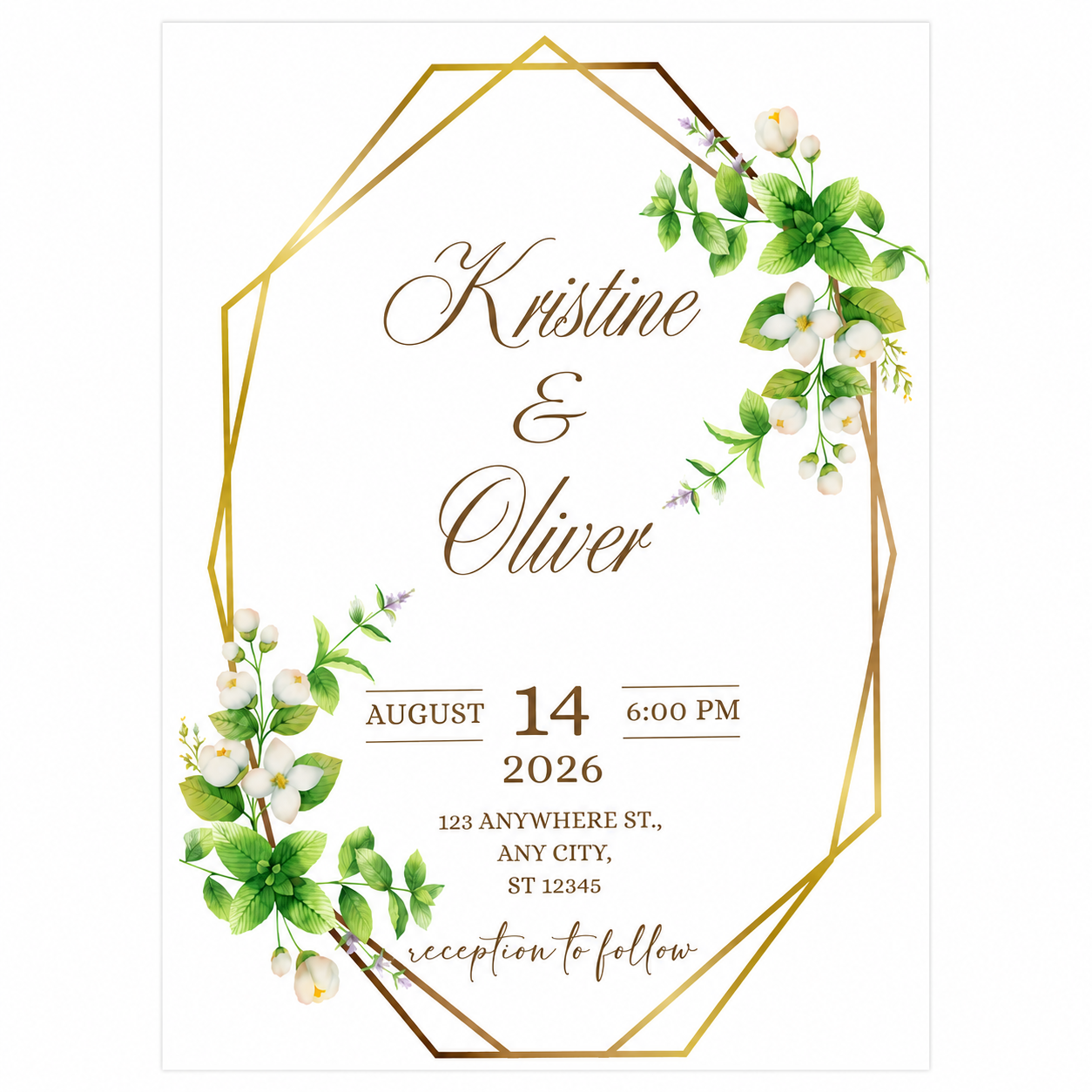 5X7 ANNOUNCEMENT FLORAL #4