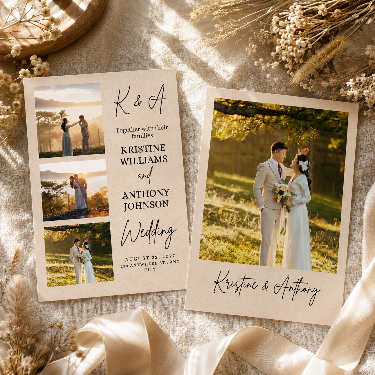 5X7 ANNOUNCEMENT PHOTO COLLAGE  #2