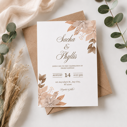 5x7 Announcement Floral #3