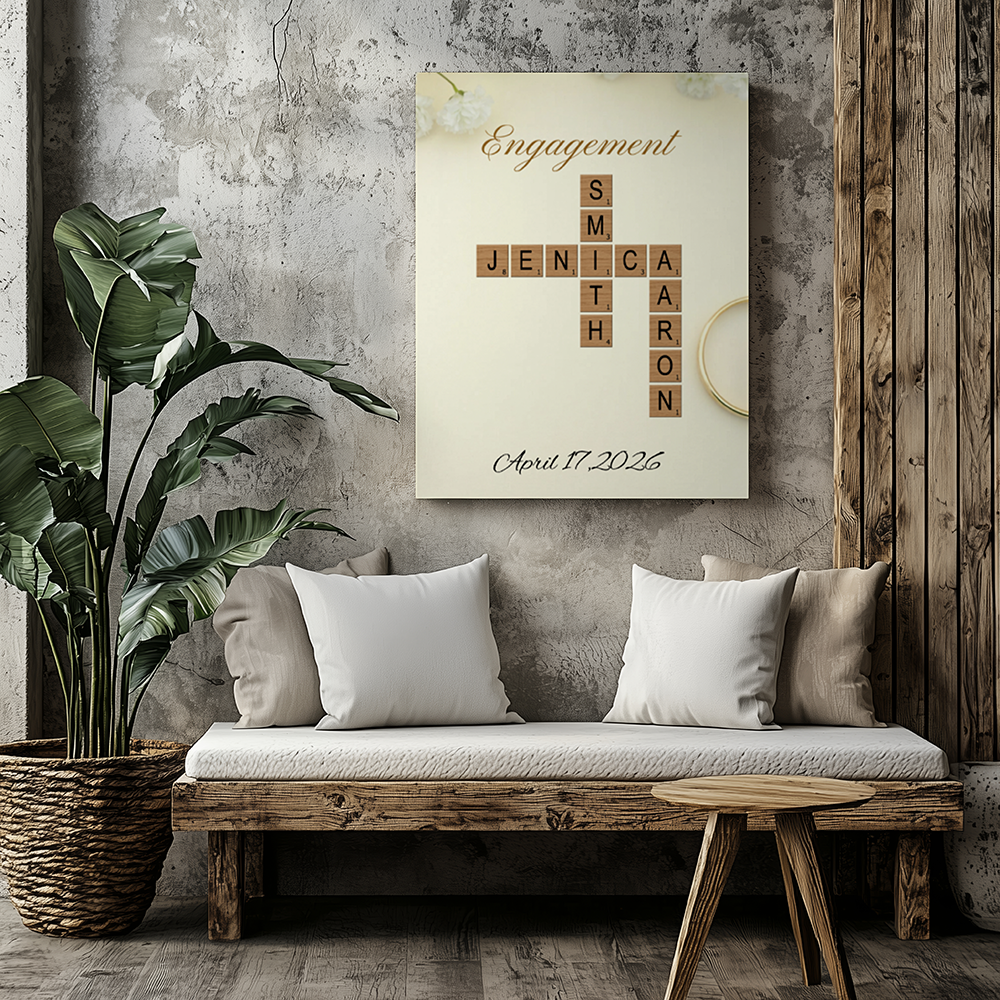 CANVAS 24x36 CUSTOM ENGAGEMENT CROSSWORD