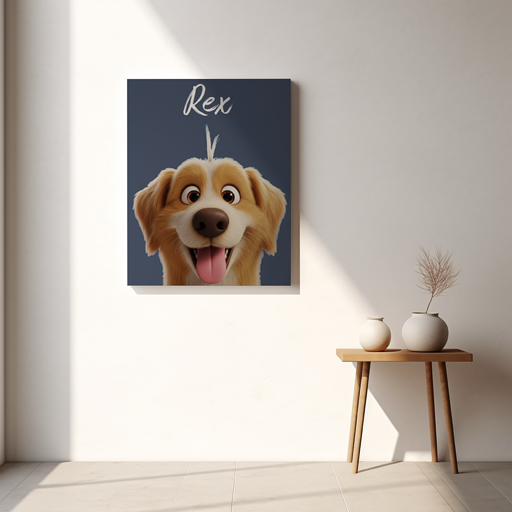 CANVAS 24x36 CUSTOM PET CANVAS WITH AI CARTOON FILTER