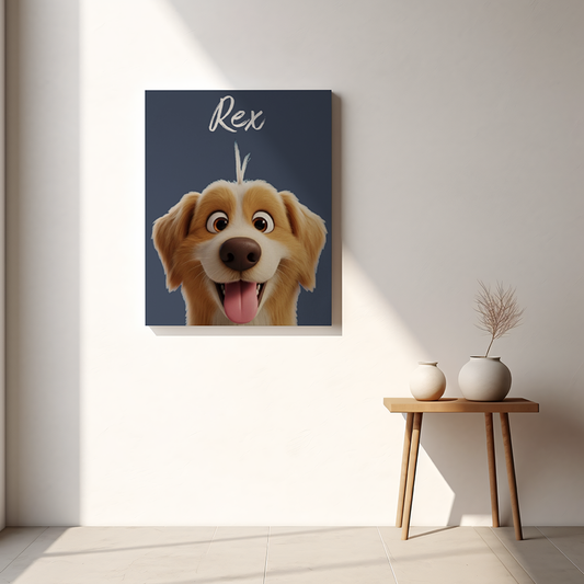 CANVAS 24x36 CUSTOM PET CANVAS WITH AI CARTOON FILTER