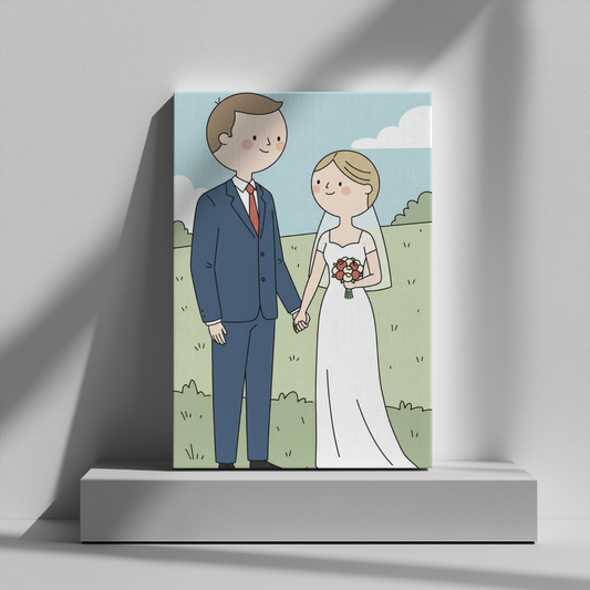 CANVAS 24x36 UPLOAD PORTRAIT (Cute Retro Cartoon Style)