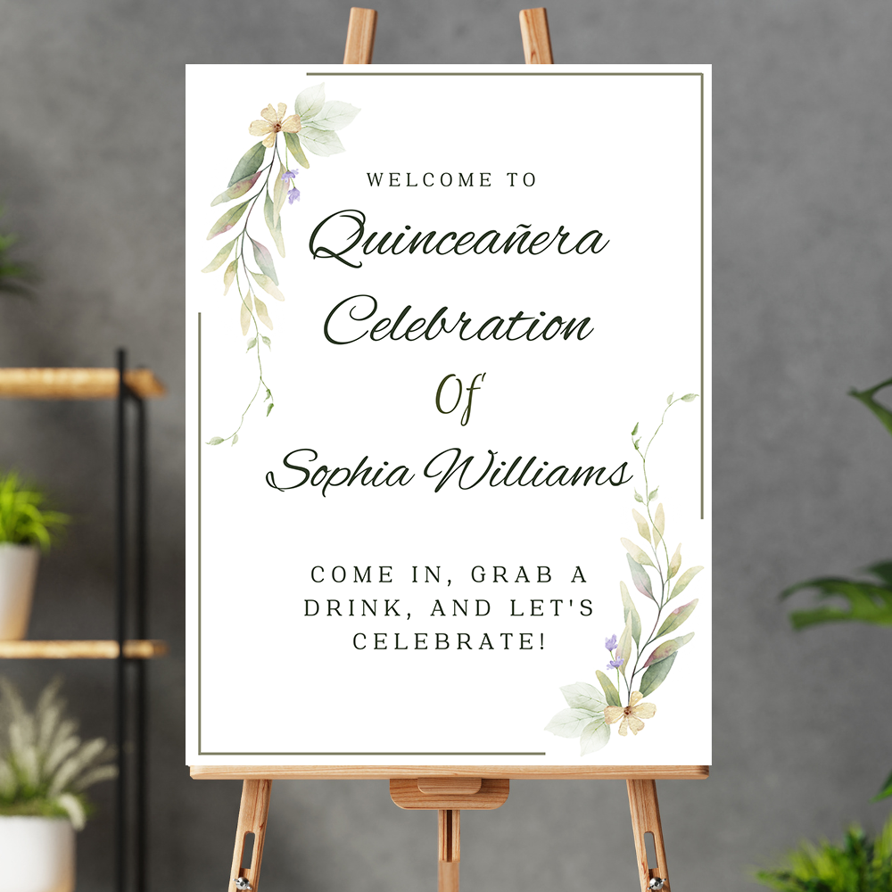 18x24 FOAM BOARD ANNOUNCEMENT FLORAL  #2