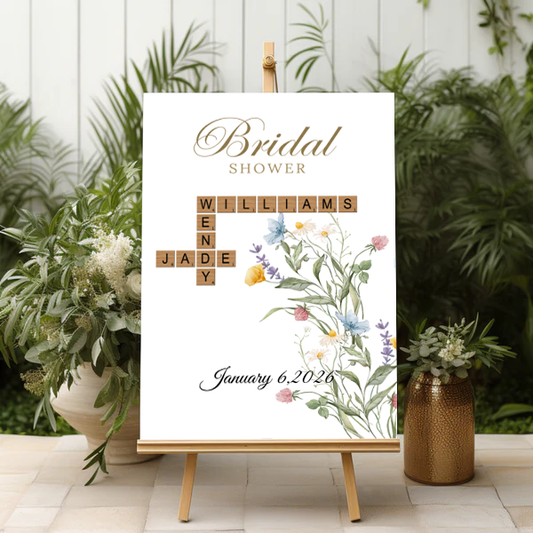 FOAM BOARD 24x36 CUSTOM BRIDAL SHOWER CROSSWORD