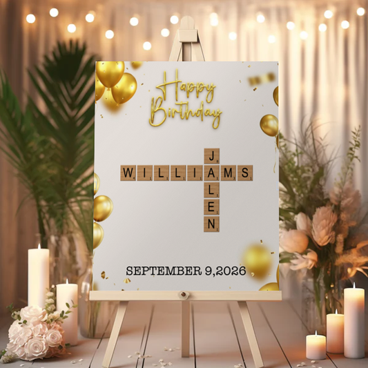 FOAM BOARD 24x36 CUSTOM BIRTHDAY CROSSWORD
