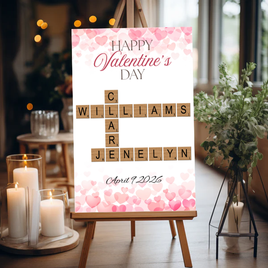 FOAM BOARD 24x36 CUSTOM VALENTINES DAY CROSSWORD