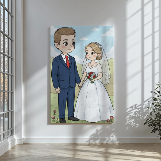 CANVAS 24x36 UPLOAD PORTRAIT (Kawaii Cartoon Style)