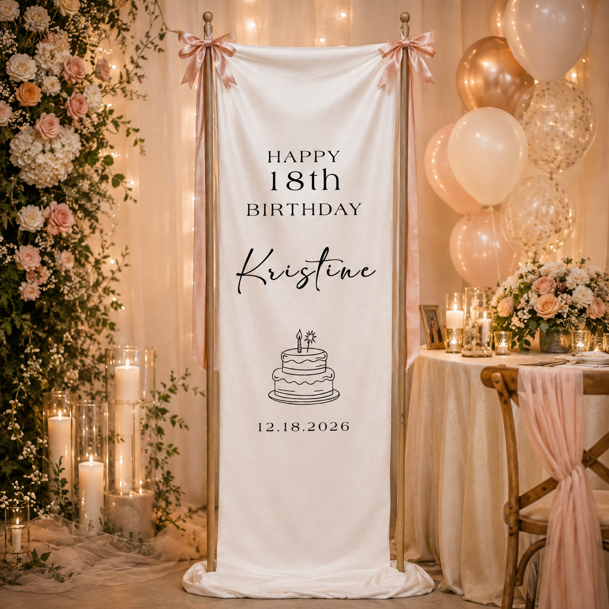 Linen Custom Birthday Banner