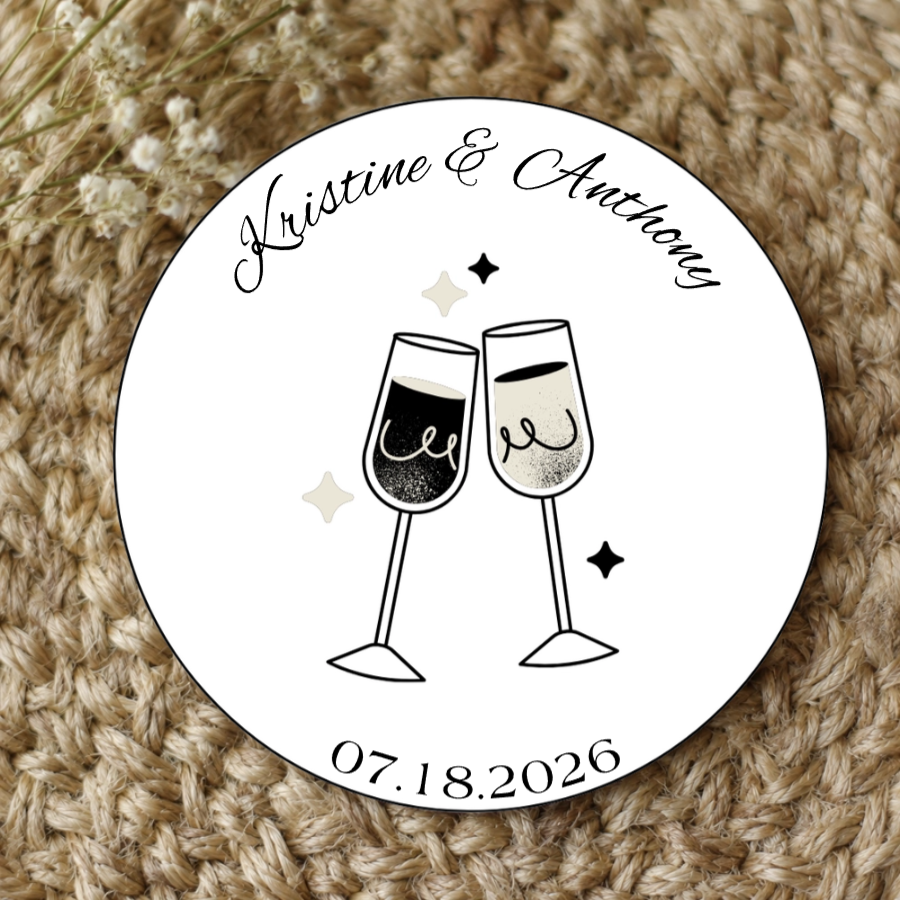 Personalized Circle Wedding Coasters 1