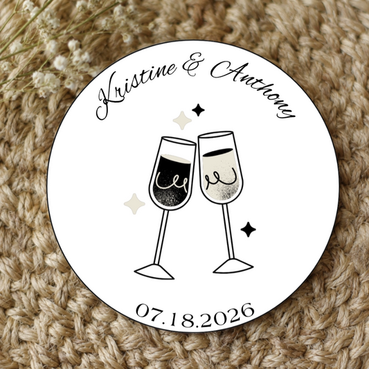 Personalized Circle Wedding Coasters 1