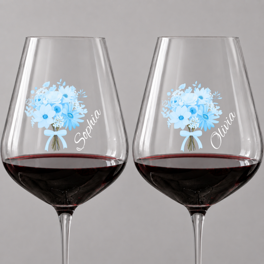 Wine Glass Personalized Flower Bouquet