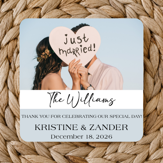 Personalized Rounded Square Wedding Coasters 1