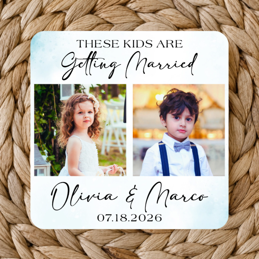 Personalized Rounded Square Wedding Coasters 3