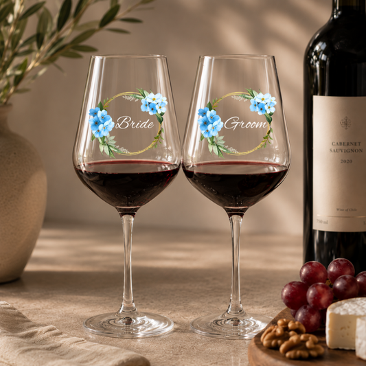 Wine Glass Personalized Wreath
