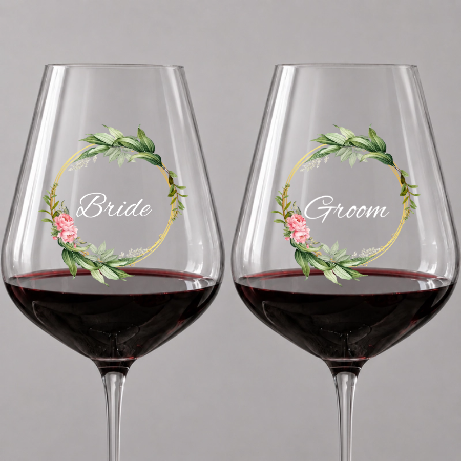Wine Glass Personalized Wreath