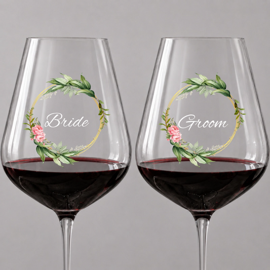 Wine Glass Personalized Wreath