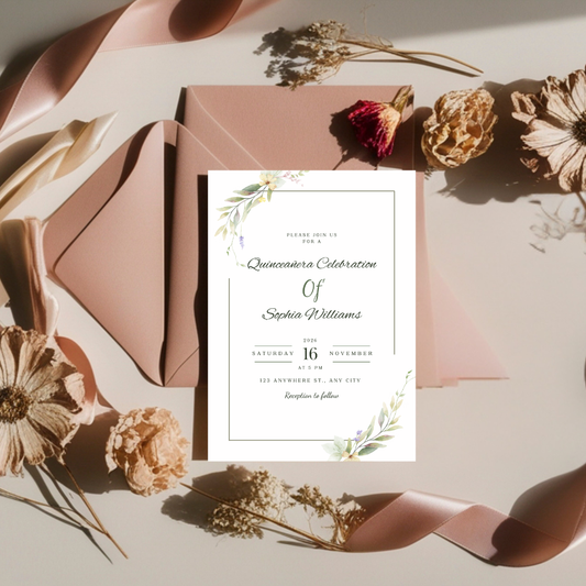 5X7 ANNOUNCEMENT FLORAL #1