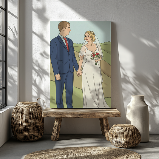 CANVAS 24x36 UPLOAD PORTRAIT (Retro Cartoon Style)