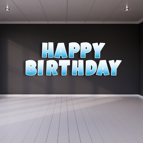 HAPPY BIRTHDAY GRADIENT 6 - LUCKIEST GUY FONT FOAM BOARD